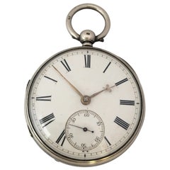 Antike silberne Schlüssel-Winding-Taschenuhr, signiert Charles Reeves, Hereford