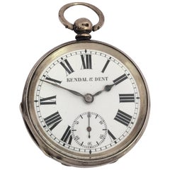 Antique Silver Key Winding Pocket Watch Signed KENDAL & DENT