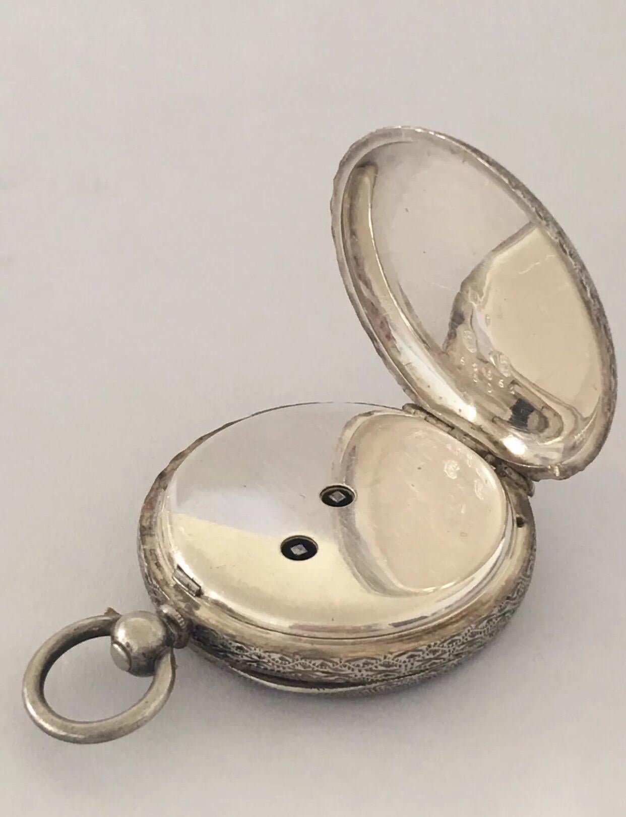Antique Silver LA FIDELE, GENEVE Key-Wind Pocket Watch In Good Condition In Carlisle, GB