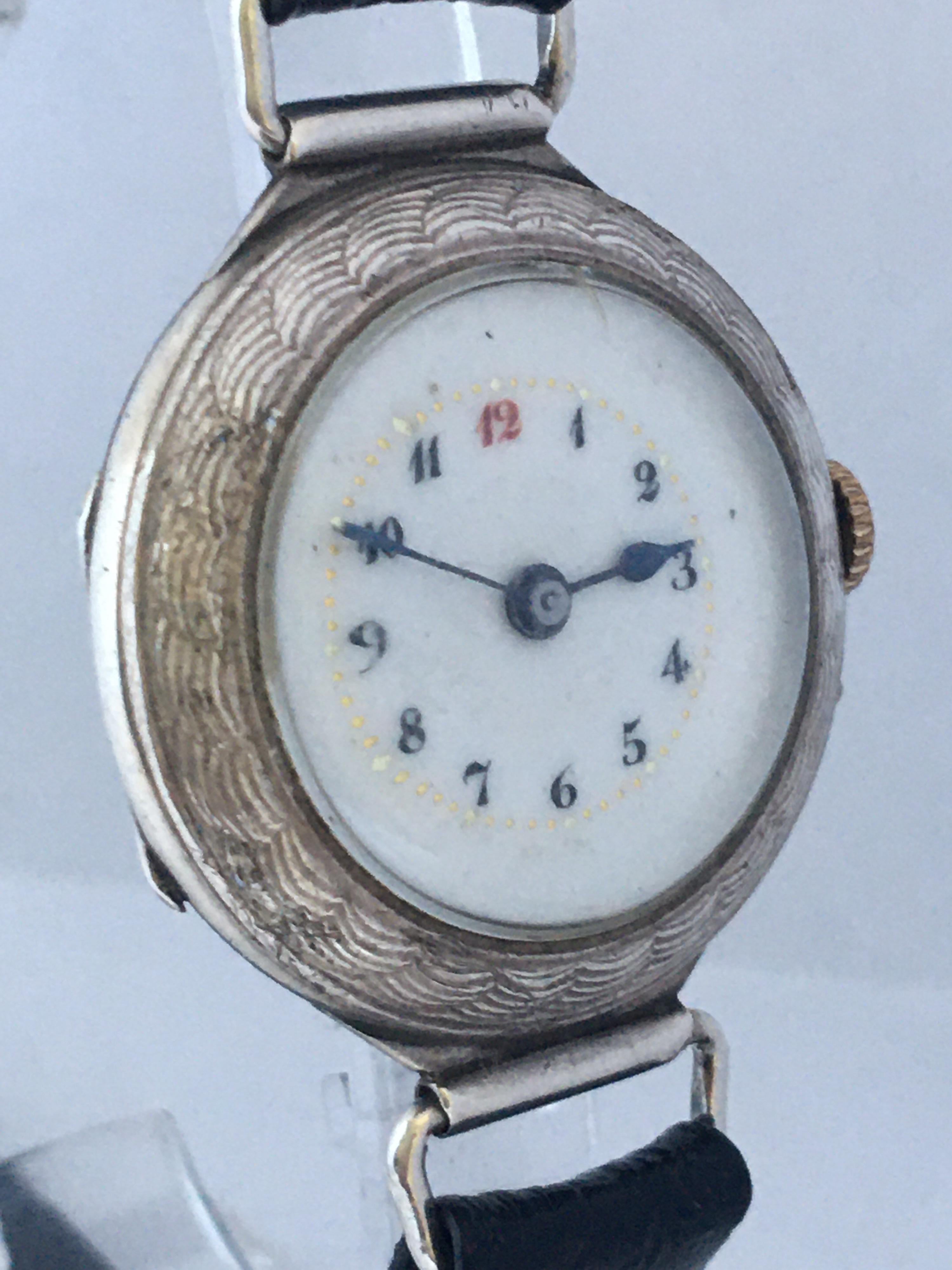Antique Silver Ladies Trench Watch In Good Condition For Sale In Carlisle, GB