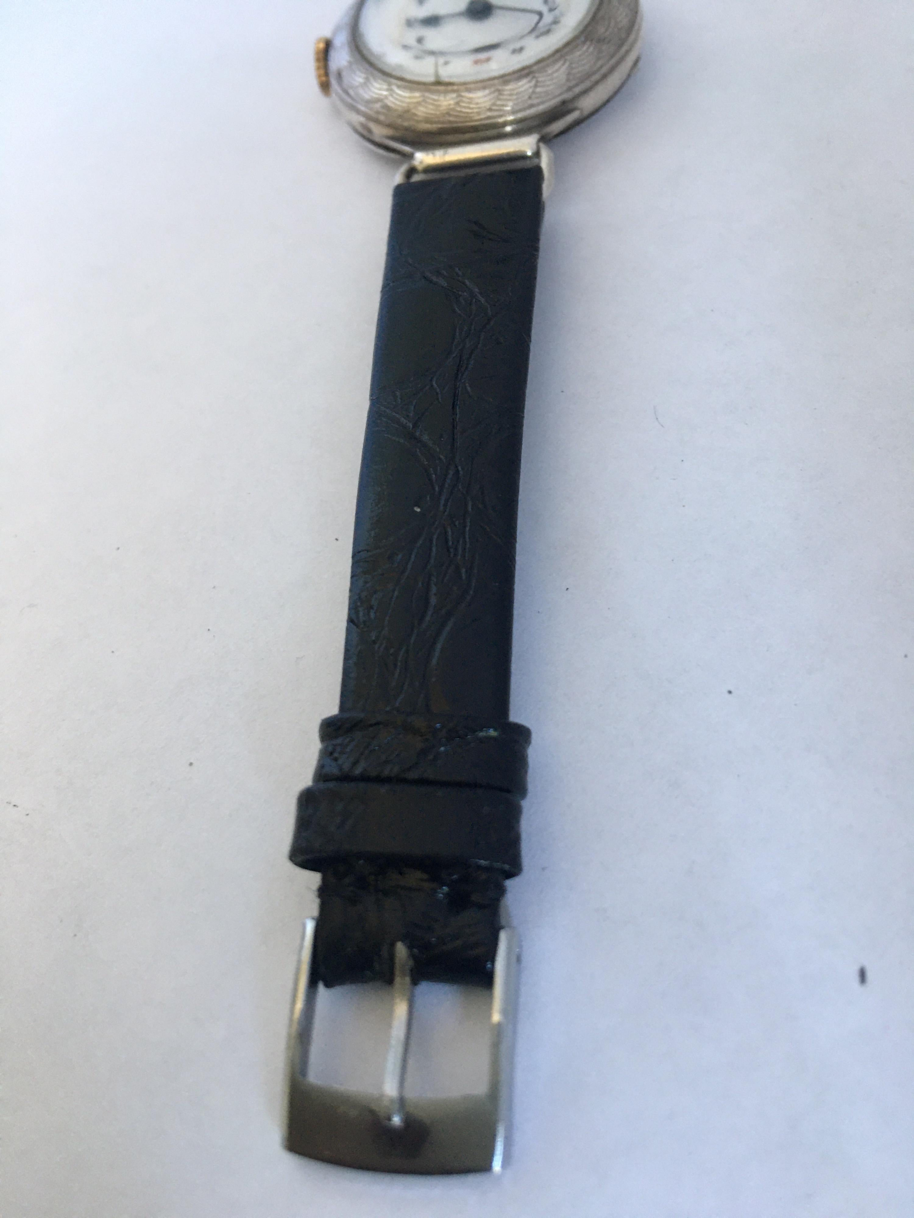 Antique Silver Ladies Trench Watch For Sale 1