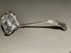 Antique Silver Ladle, Large Soup & Stew Ladles Engraved Decorative Art Nouveau