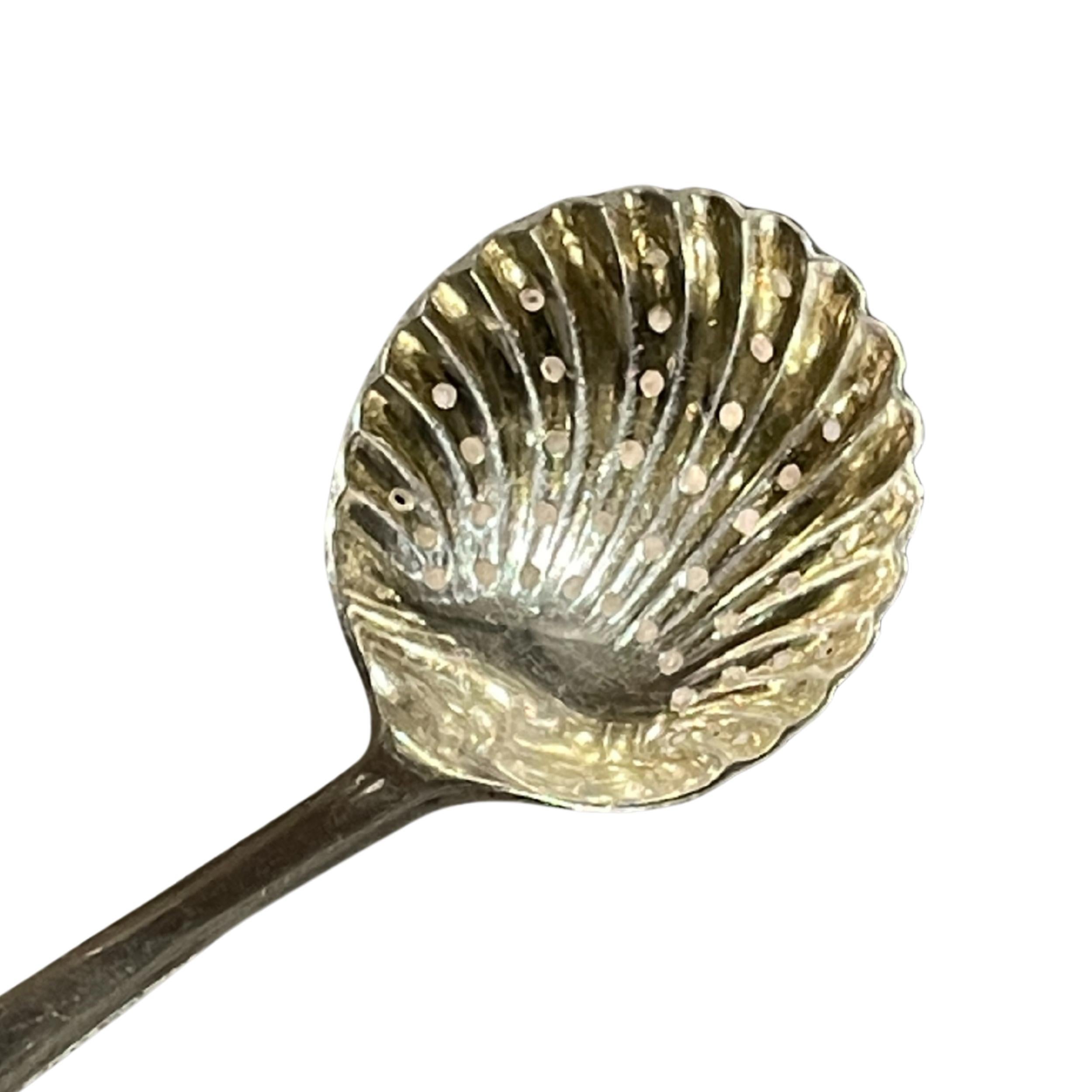 Antike Silberkelle, kleine Suppen- und Stewschalenkelle, graviertes dekoratives Art déco-Stil im Angebot 1