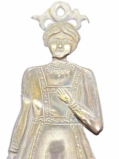 Silver Lady Woman Ex Voto religious Folk Art, Antique European, 1910s