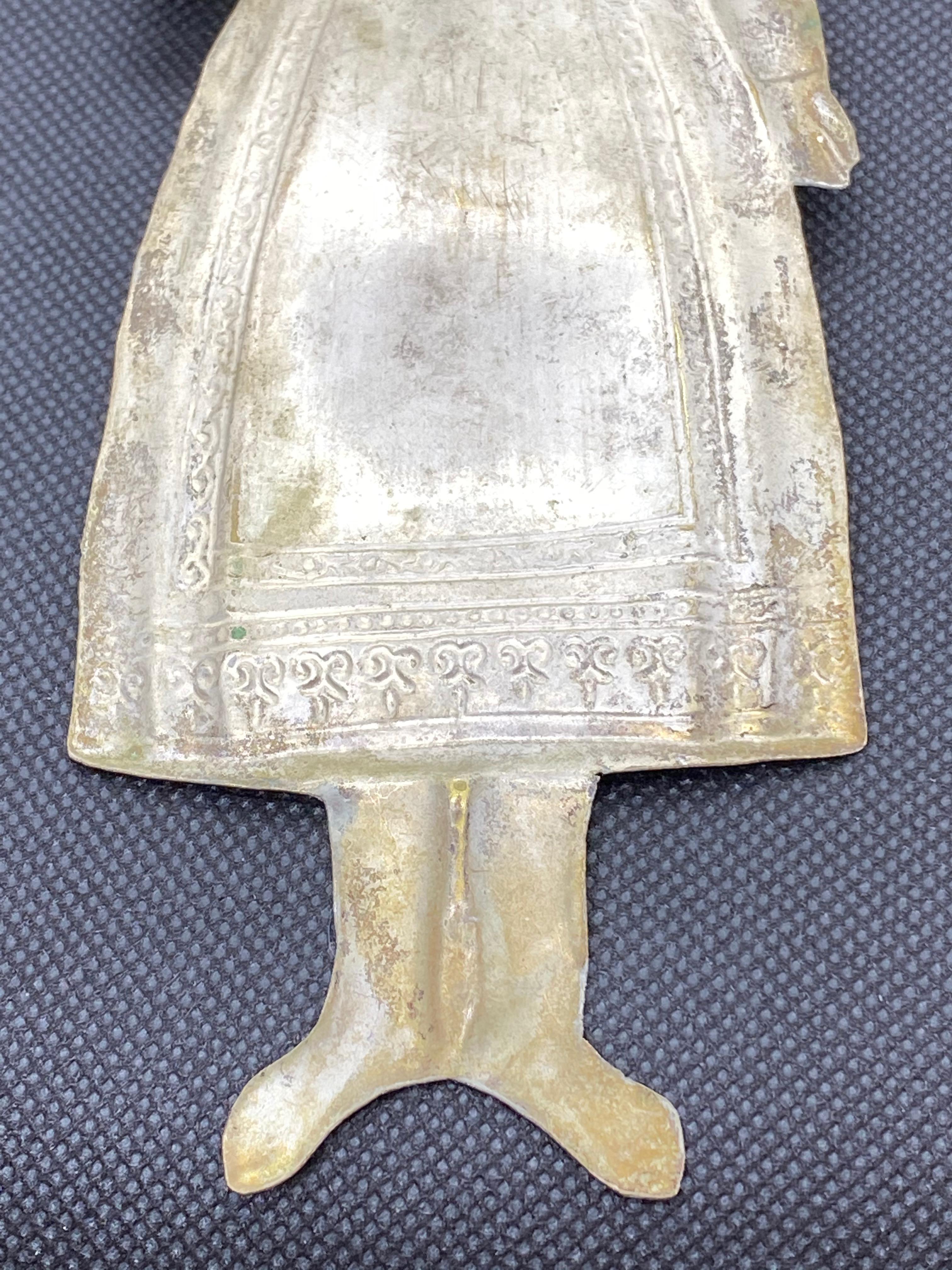 Beautiful Silver Lady Woman in Alpine Costume Ex Voto, Antique European, 1910s In Good Condition For Sale In Nuernberg, DE