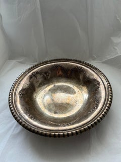 Antique Silver Large Bowl Galt Vintage Estate Decoración clásica Artículo Kitchenwar