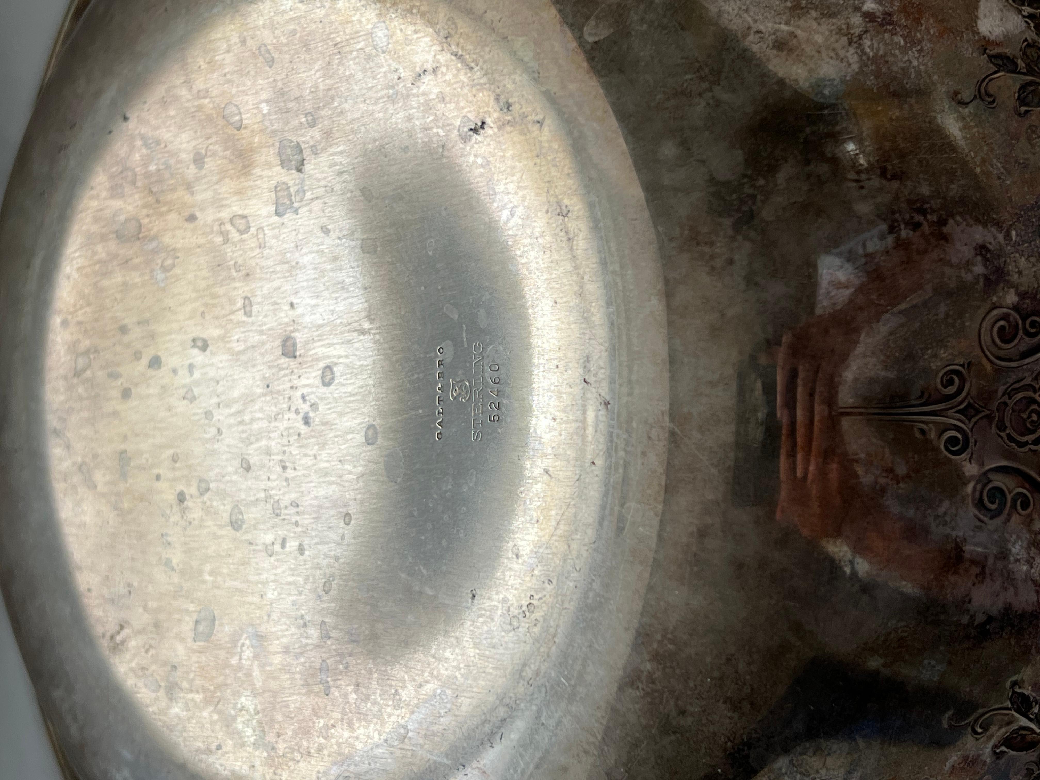 Antique Silver Large Bowl Galt Vintage Estate Decoración clásica Artículo Kitchenwar en venta 4