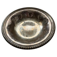 Grand bol à galets vintage en argent ancien, Article de décoration classique de la période de la guerre de Sécession