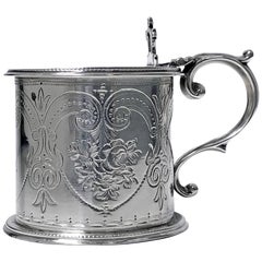 Antique Silver Large Victorian Mustard Pot, 1866, Martin Hall & Co.
