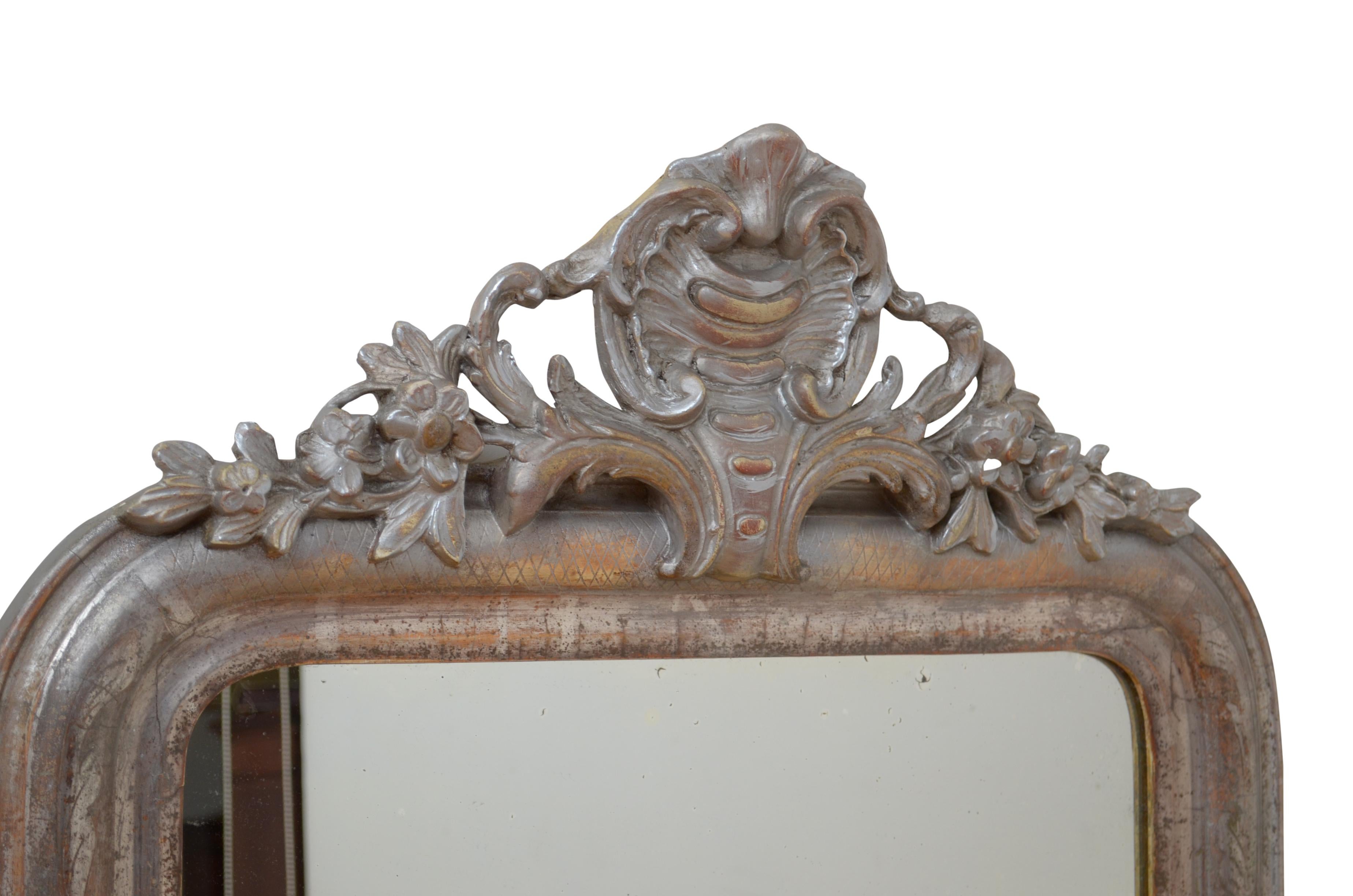 Antique Silver Leaf Chateau Mirror Wall Mirror Console H139cm en vente 1