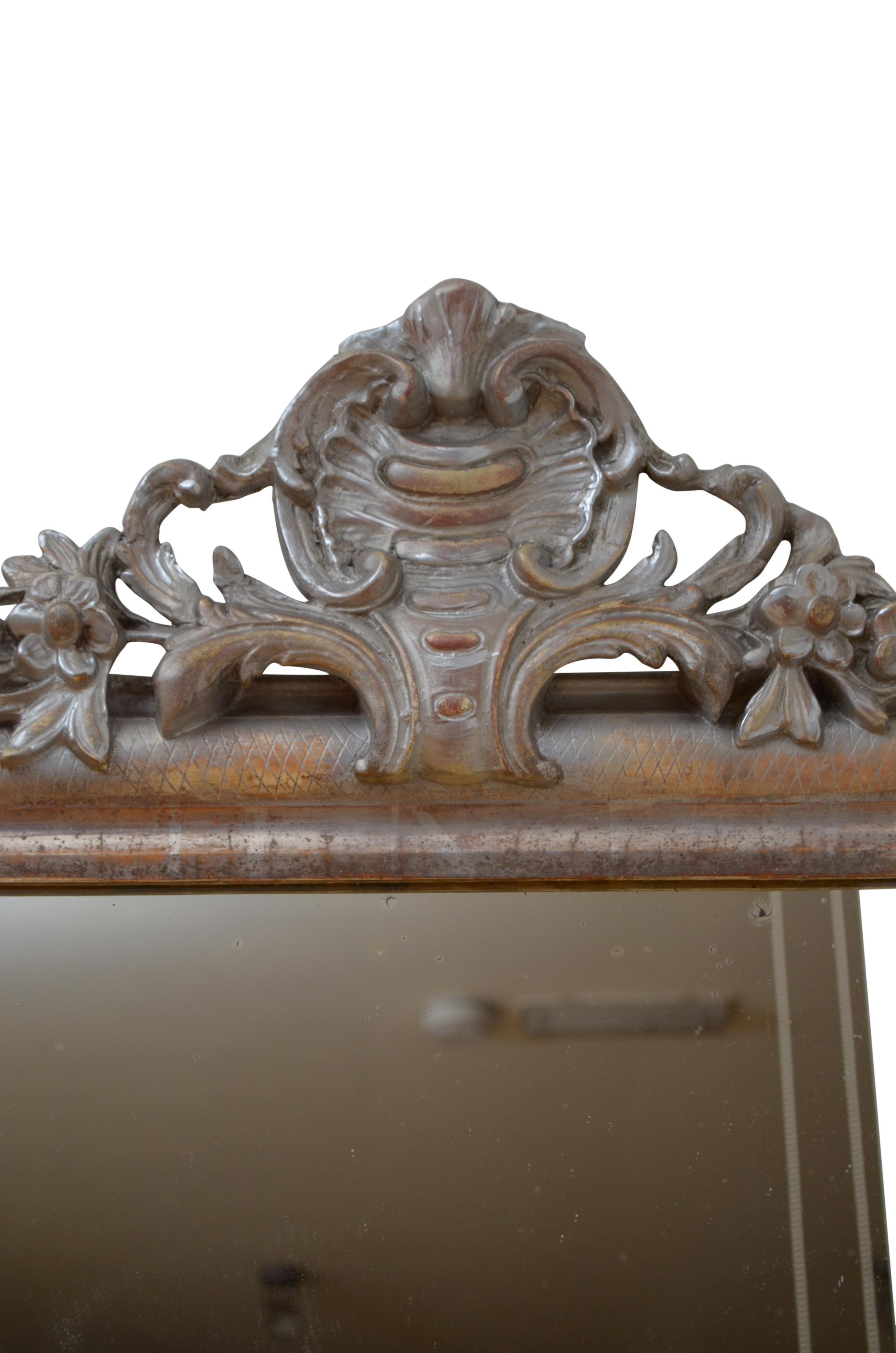 Antique Silver Leaf Chateau Mirror Wall Mirror Console H139cm en vente 2