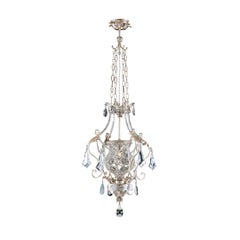 Antique Silver Leaf Metal Pendant Light