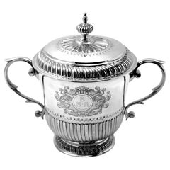 Antique Silver Lidded Porringer Cup & Cover 1911 William III 17th Century Style