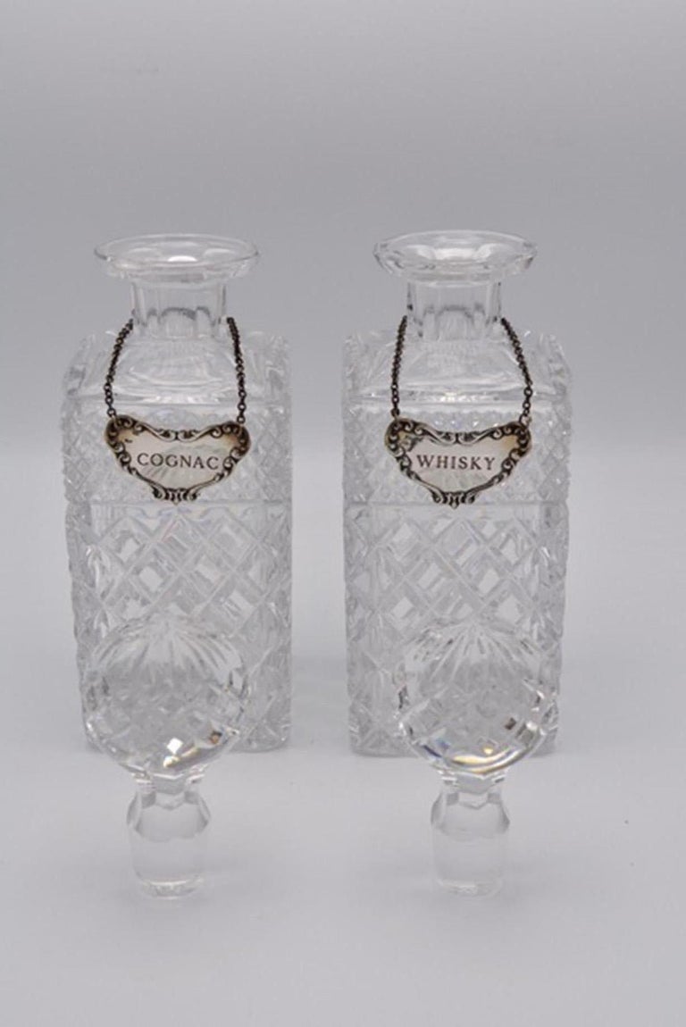 Antique Silver Locking Tantalus Original Decanters and Labels Europe