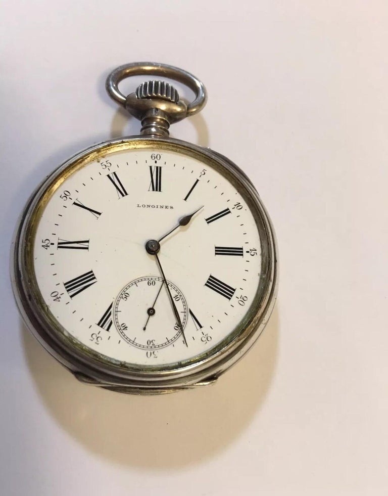 Antique Silver Longines Pocket Watch For Sale at 1stDibs | longines ...