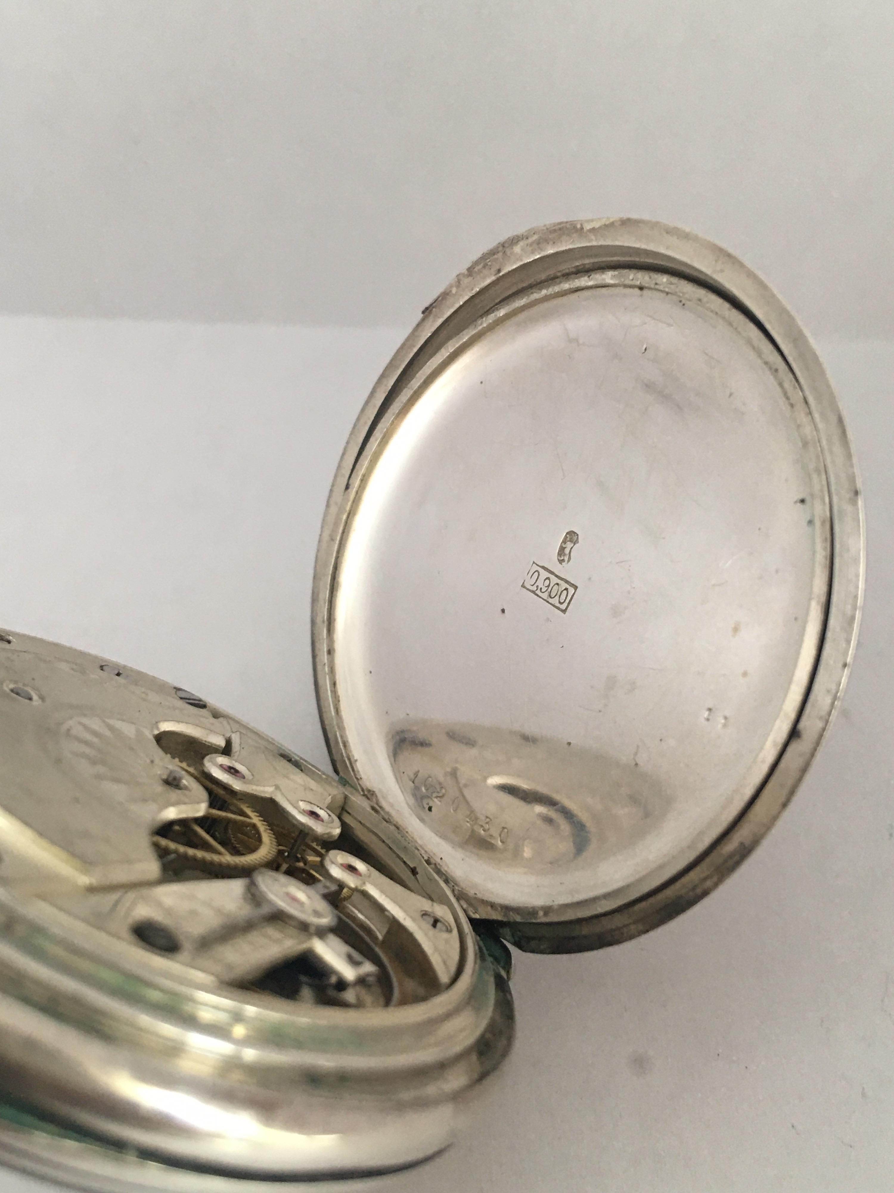 Antique Silver Longines Stem winding Pocket Watch 3