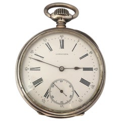 Antique Silver Longines Stem winding Pocket Watch