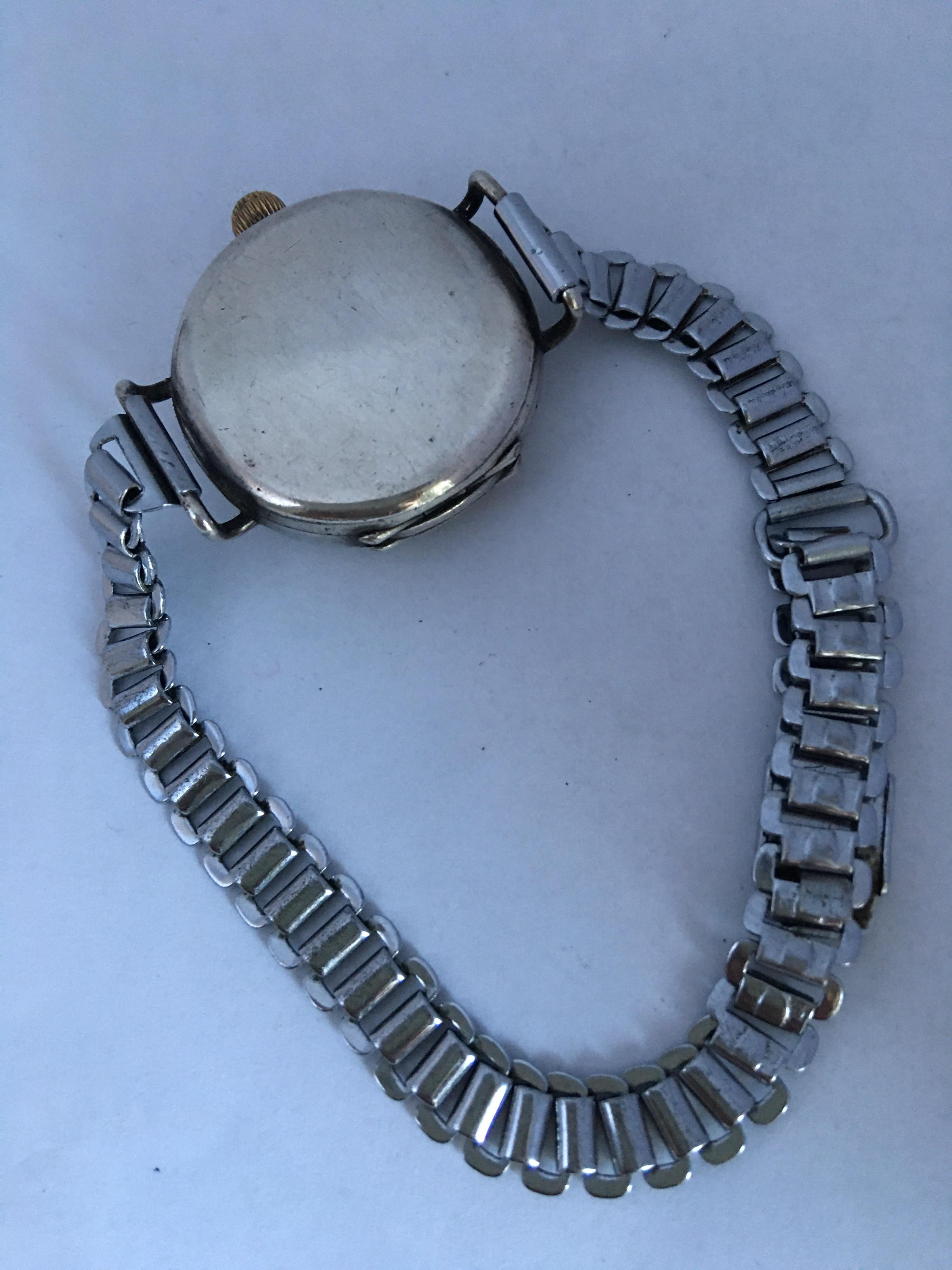 Antique Silver Manual Winding Zenith Trench Watch For Sale 2