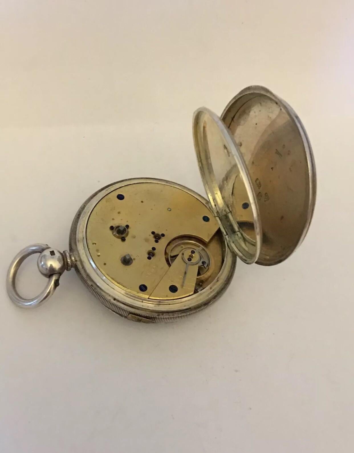 Women's or Men's Antique Silver Marine Decimal Chronograph Pocket Watch