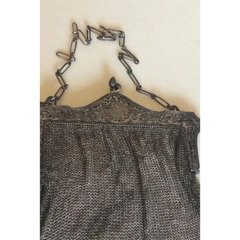 Antique Silver Mesh Bag For Sale at 1stDibs