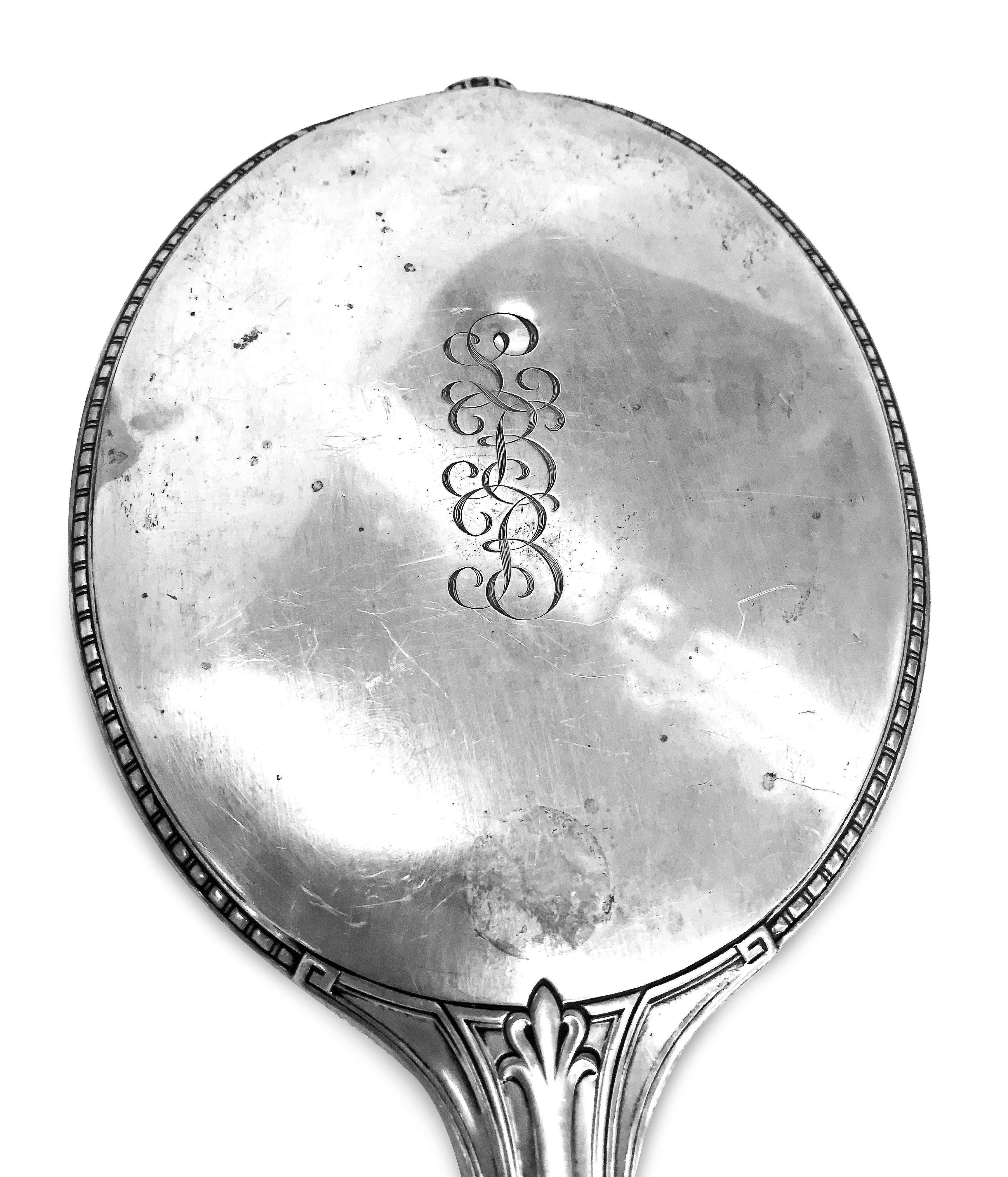 Women's or Men's Antique Silver Mirror Gorham Sterling For Sale