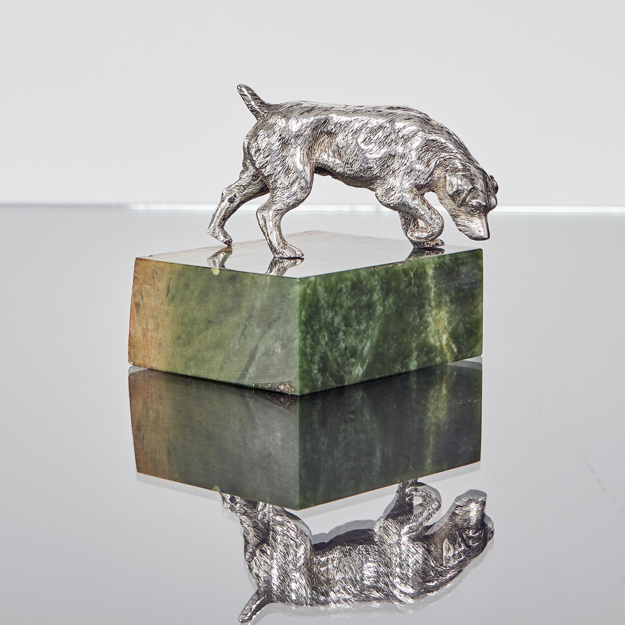 Sterling Silver Antique Silver Model of an English Spaniel