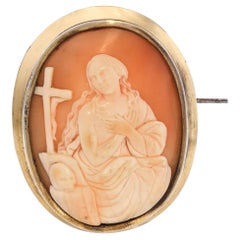 Antique Silver "Momento Mori" Cameo Brooch