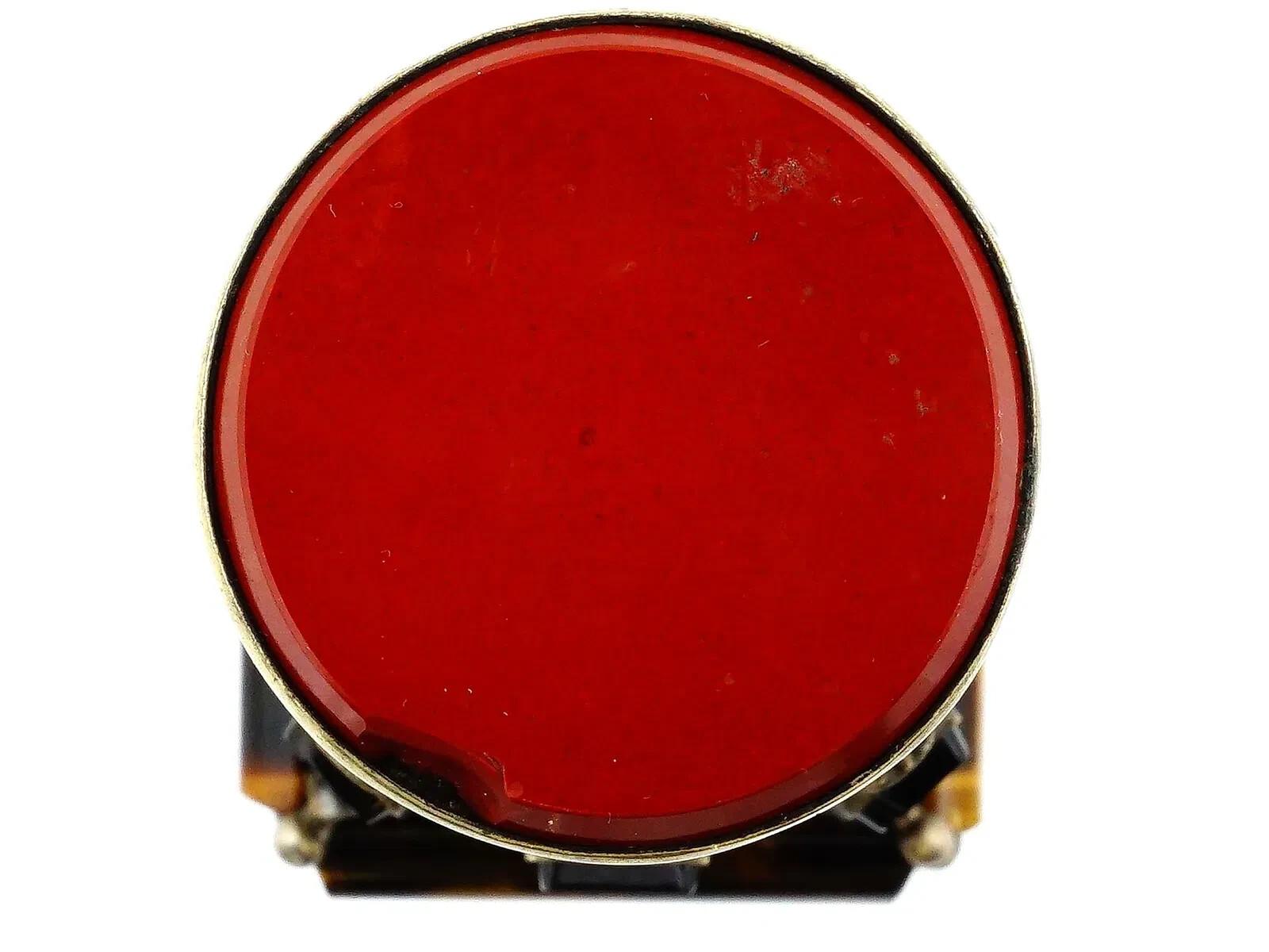 19th Century Antique Silver Mounted Tigers Eye Agate Cameo Seal For Sale