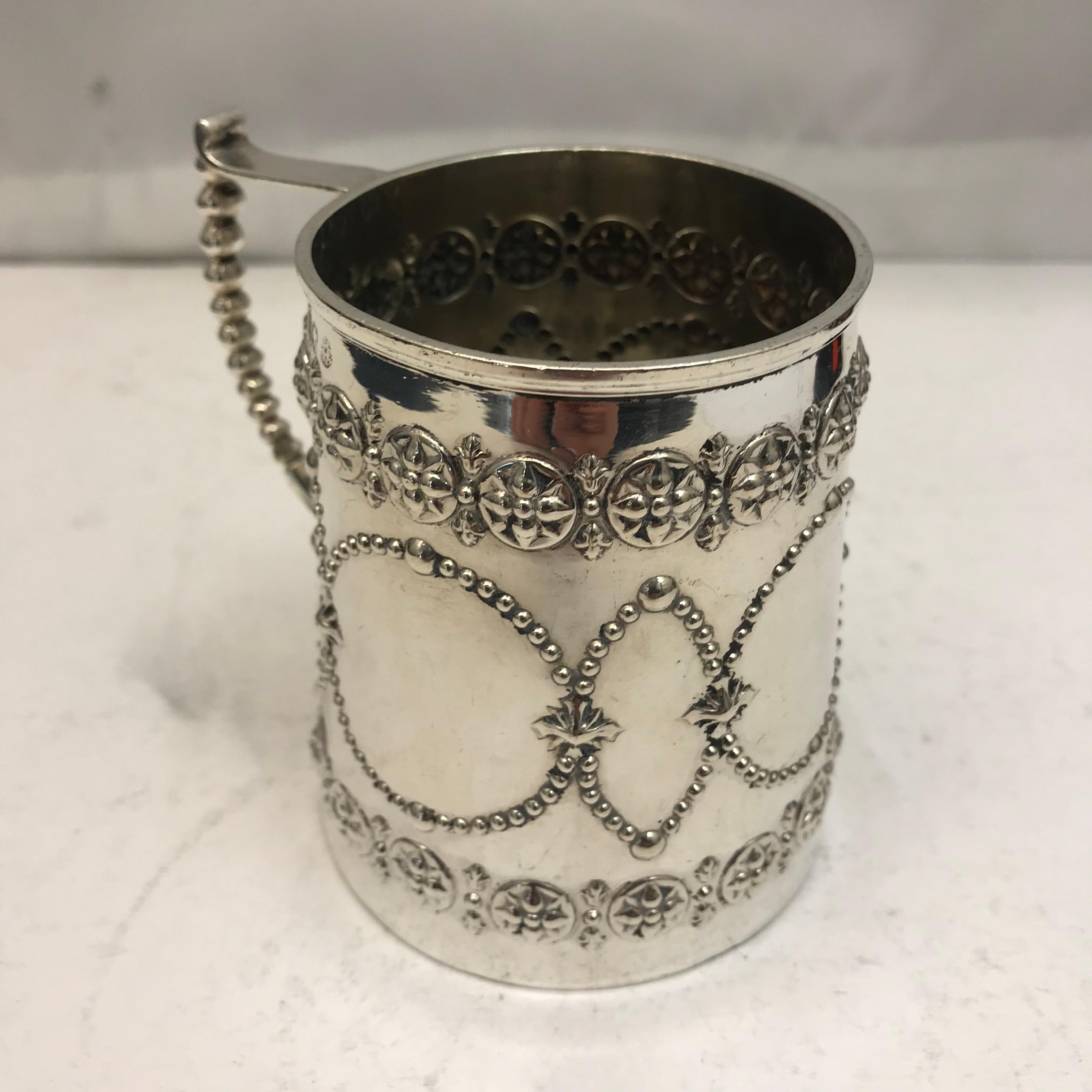 English Antique Silver Mug, London, circa 1870