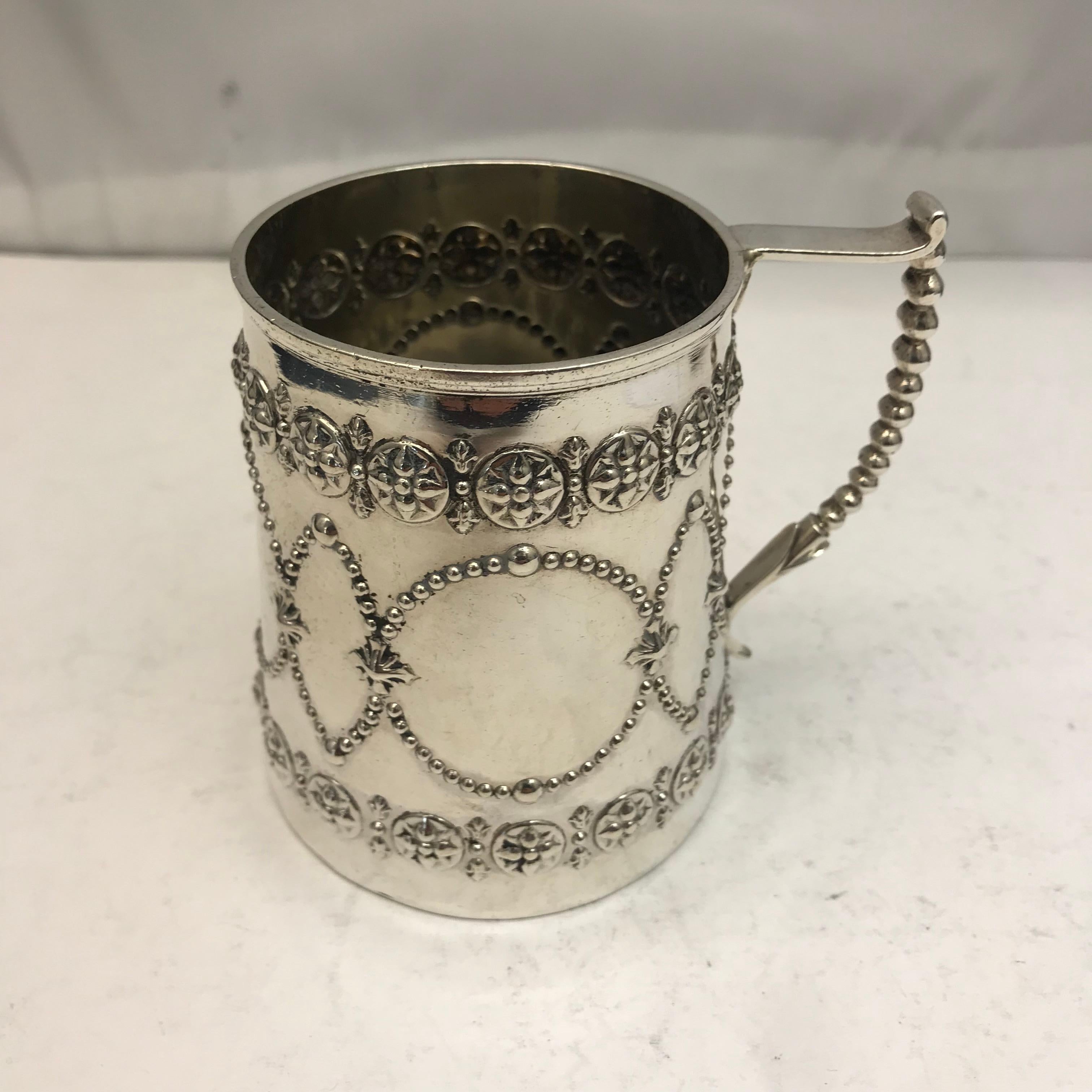 Late 19th Century Antique Silver Mug, London, circa 1870