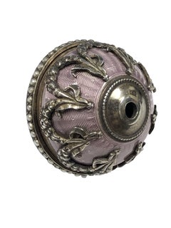 Antiker antiker Silberne Nephrit-Emaille und Edelsteinbesetzter Glockendruck