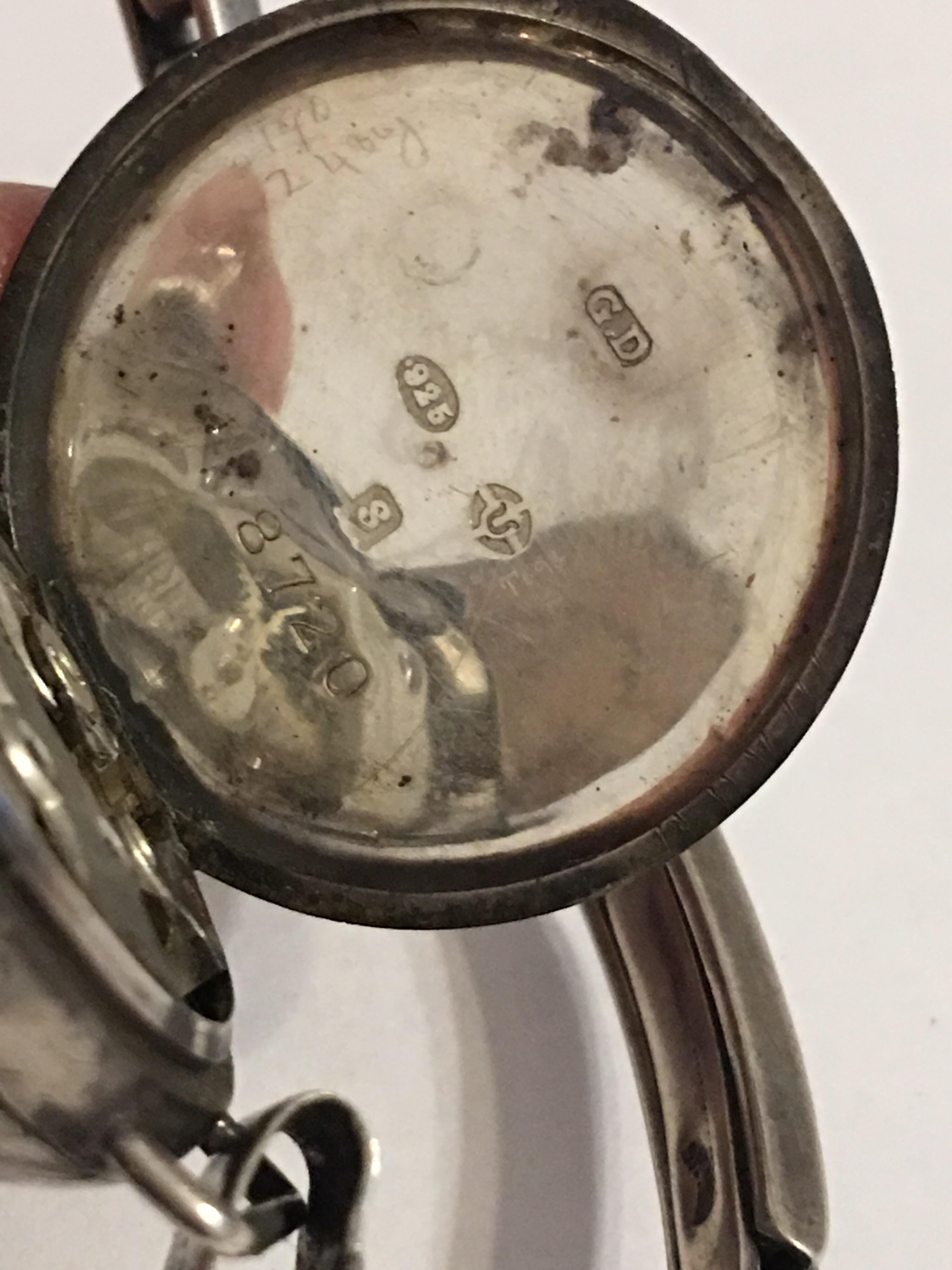 Antique Silver and Niello Trench Watch For Sale 4