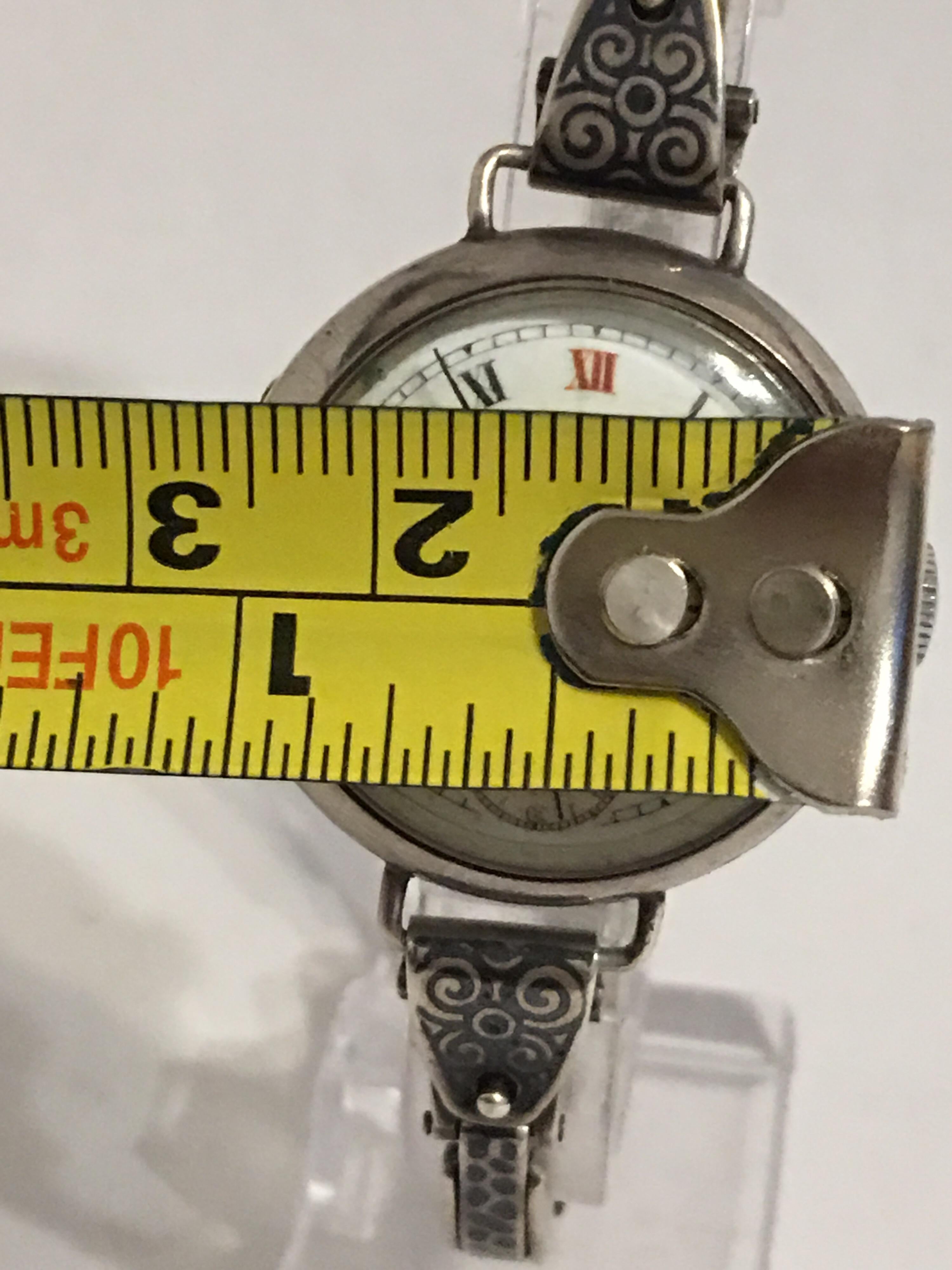 Antique Silver and Niello Trench Watch For Sale 5