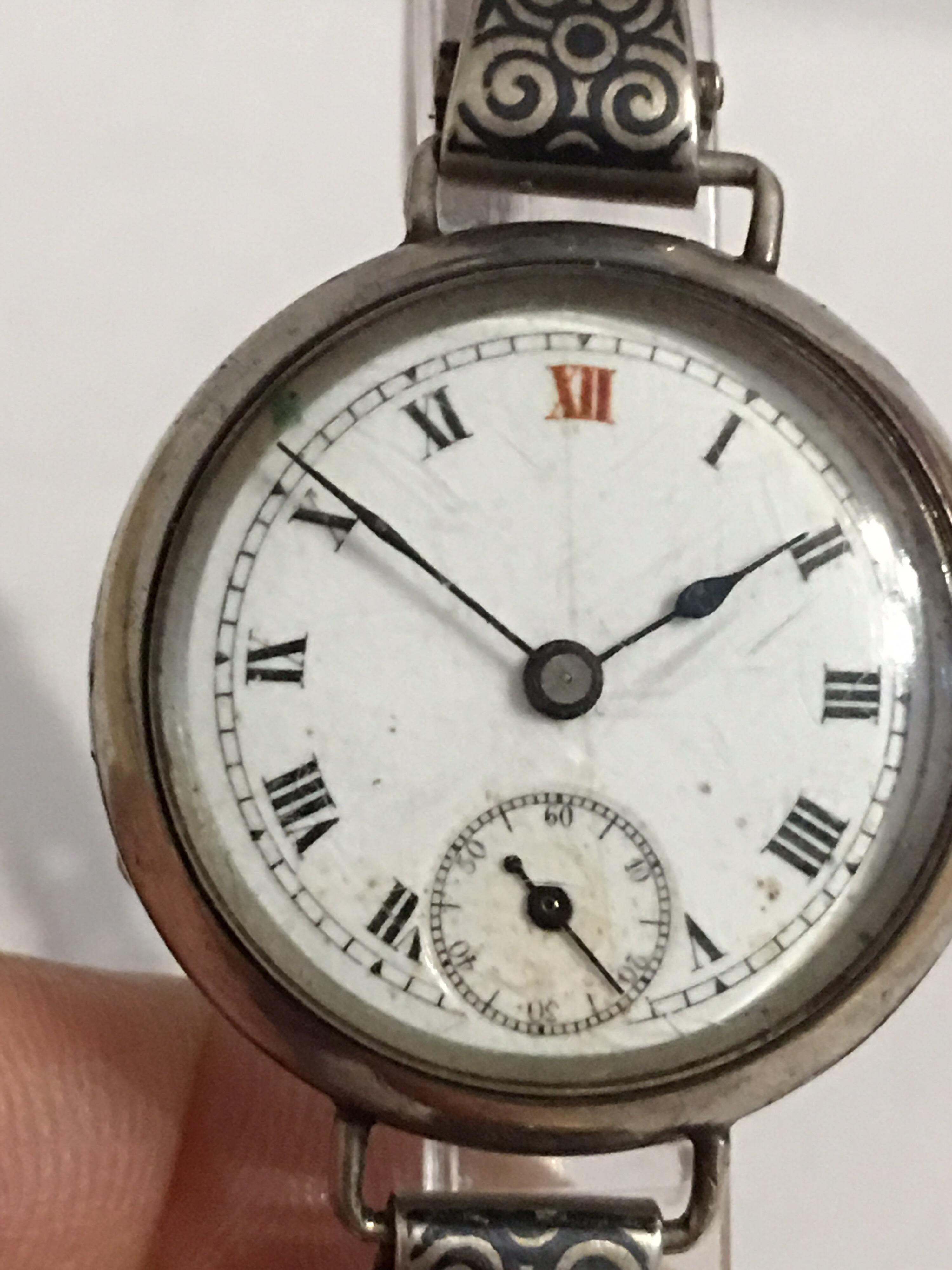 Antique Silver and Niello Trench Watch In Fair Condition For Sale In Carlisle, GB