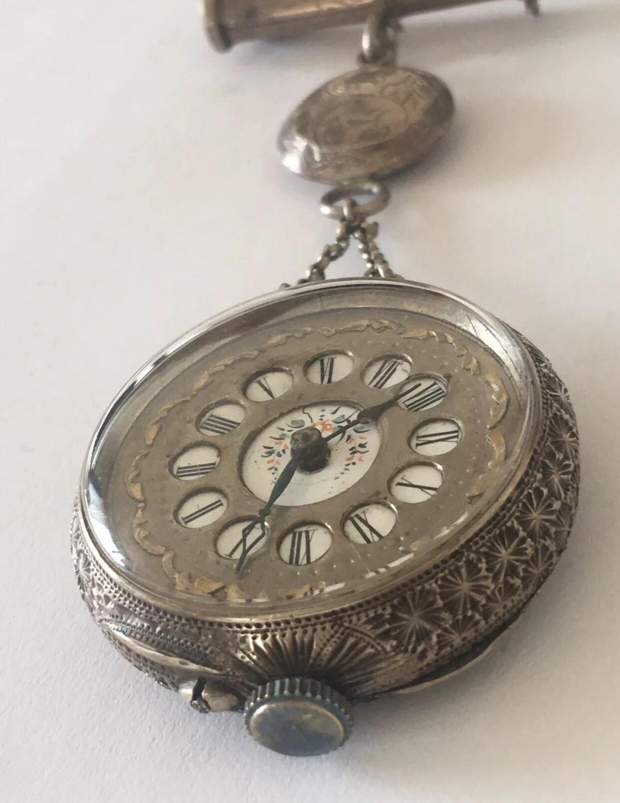 Antique Silver Nurses Fob Watch In Good Condition In Carlisle, GB