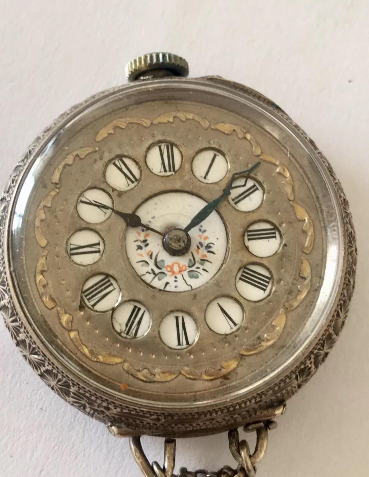 Antique Silver Nurses Fob Watch 1