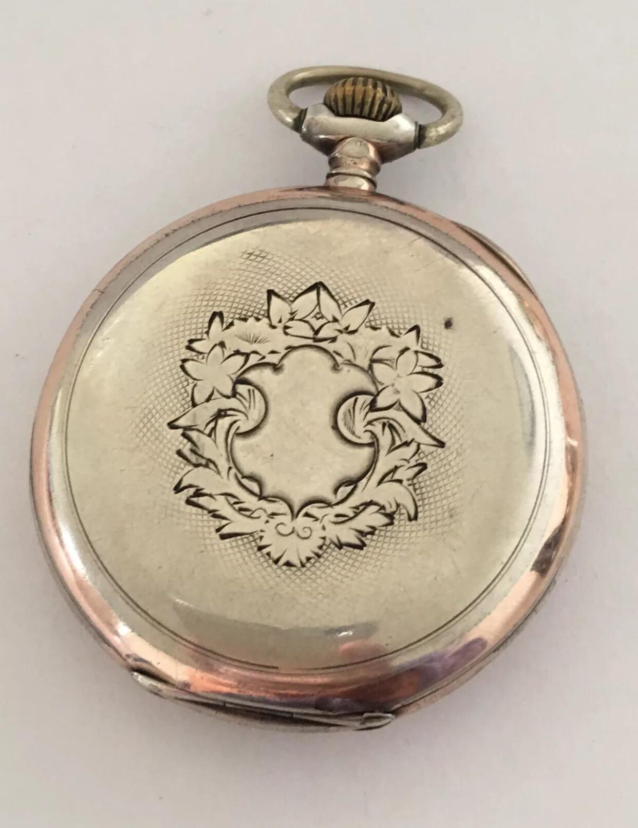 Antique Silver Omega Pocket Watch 5