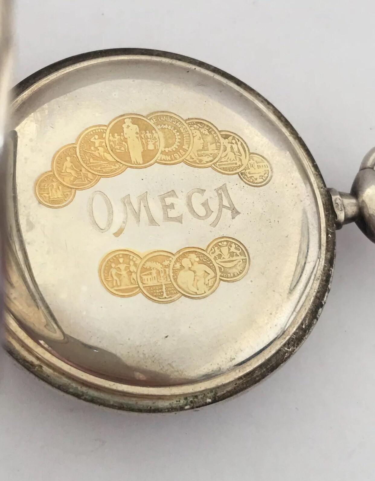 taschenuhr omega silber