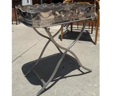 Antique Silver on Copper Cocktail or Tea & Coffee Tray Table
