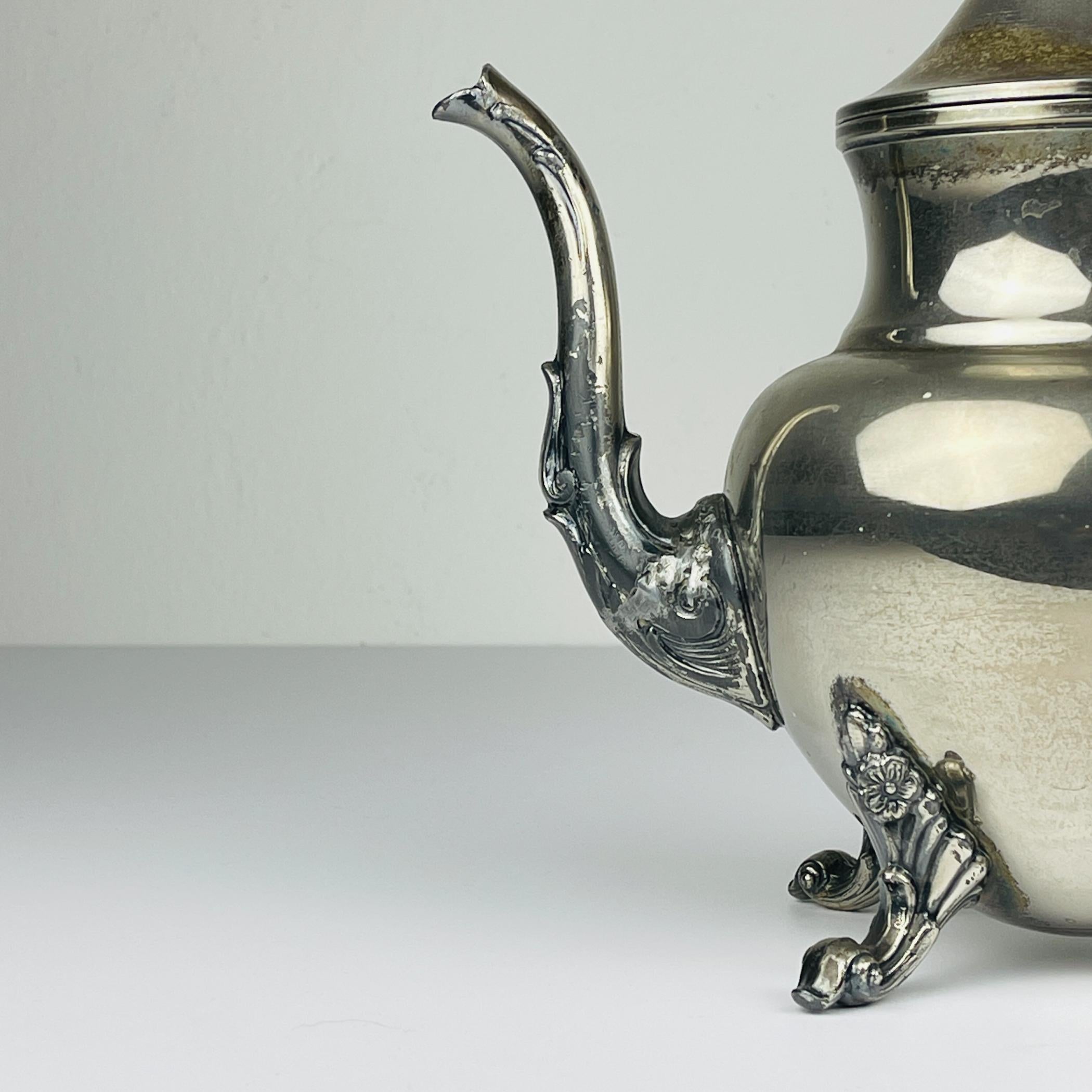 Art Nouveau Antica teiera in argento su rame di Theodore B. Starr, USA, XIX secolo in vendita