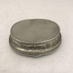 Antique Silver Oval Small Box