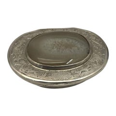 Antique Silver Oval Small Box
