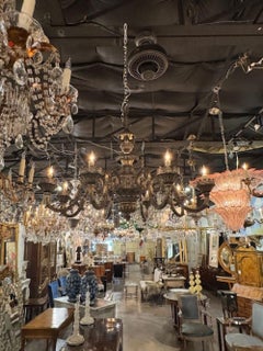 Antique Silver Over Bronze Chandelier by Caldwell