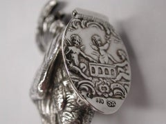 Antique Silver Overmarked Silver Box with a Cockerel and a Hen, London 1902