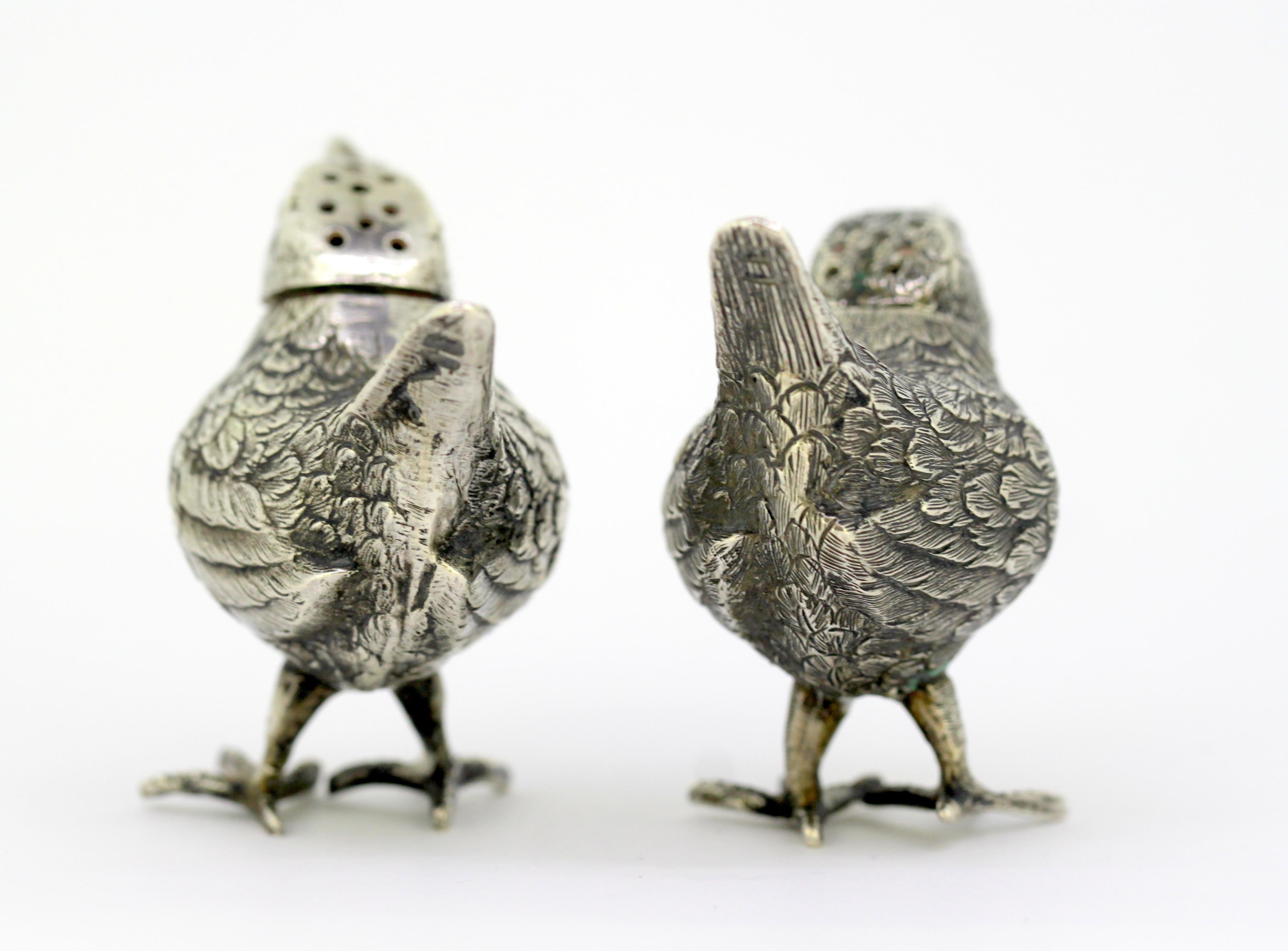 silver bird salt and pepper shakers