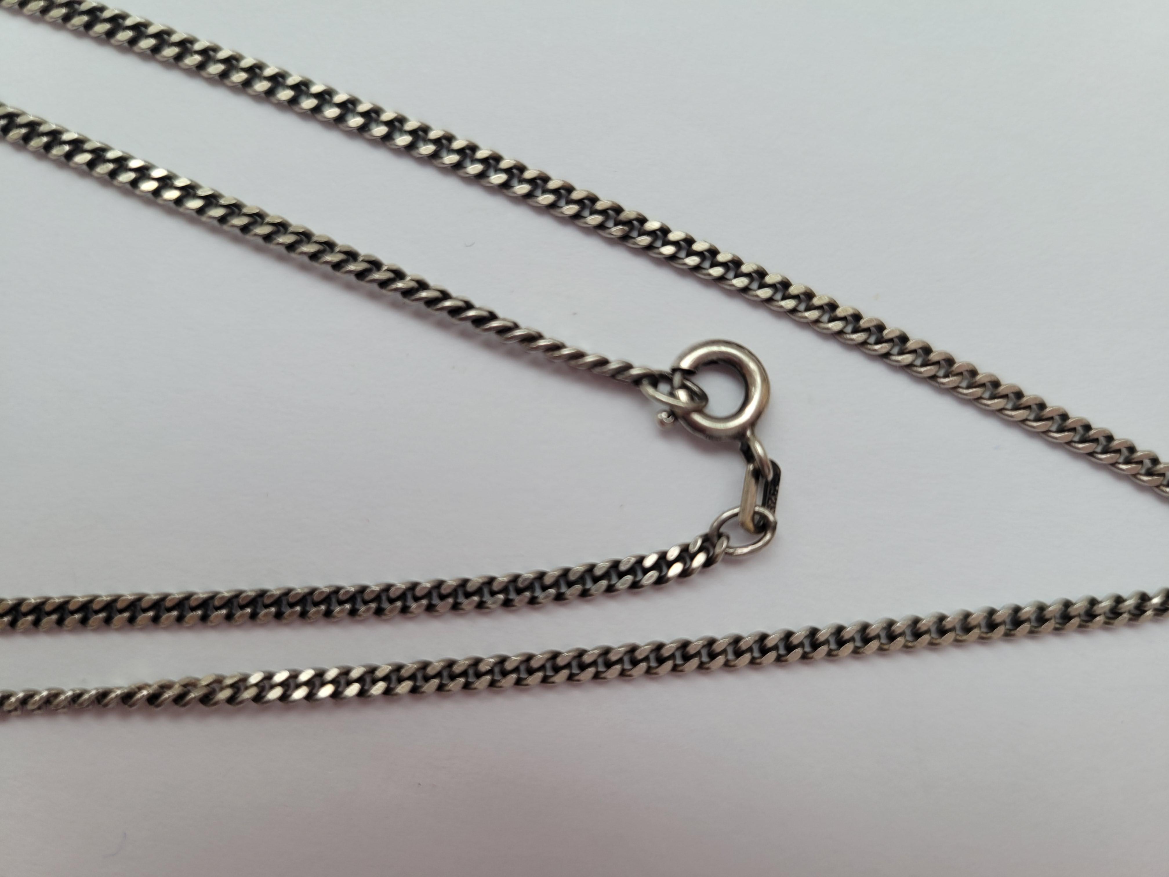 Antique Silver Paste Drop pendant necklace For Sale 4