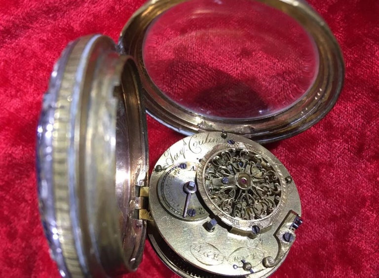 Antique Silver Pendulum Swinging Pocket Watch For Sale at 1stdibs