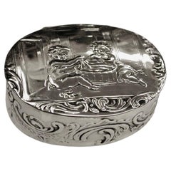 Antique Silver Pill Box Dated 1900 Edwin Thomson Bryant London Import Mark