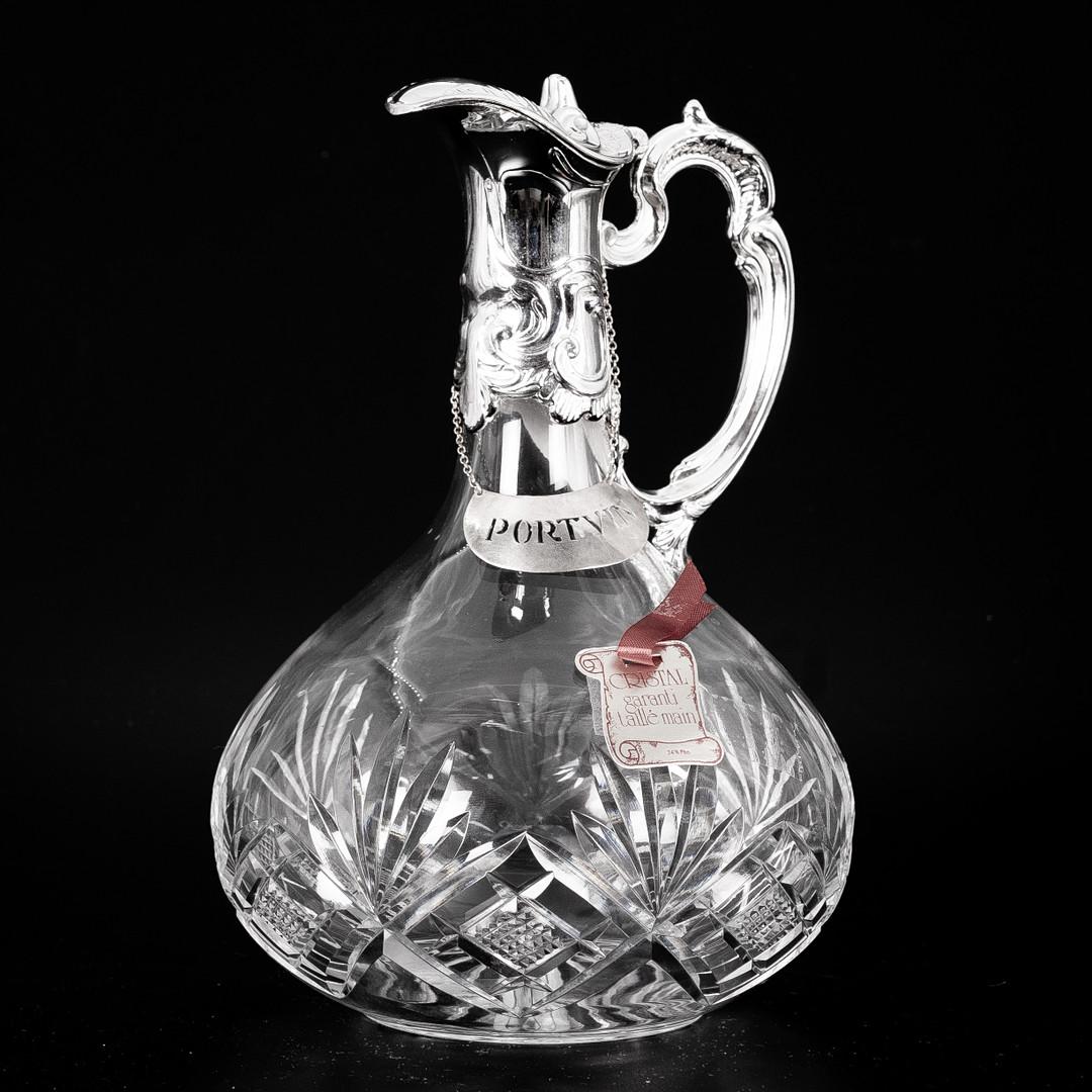 Jarra de Plata Antigua, Jarra de Cristal CLARET Jarra de Cristal Decorativa Itay de Plata en Excelente estado para la venta en Wembley, GB