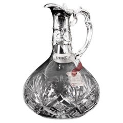 Jarra de Plata Antigua, Jarra de Cristal CLARET Jarra de Cristal Decorativa Itay de Plata